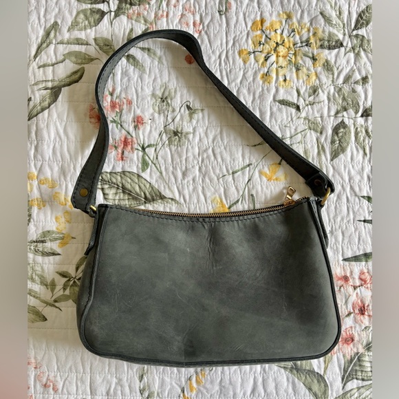 NWOT Portland Leather Goods Lucy Shoulder Bag Slate Blue/Gray - Picture 2 of 6